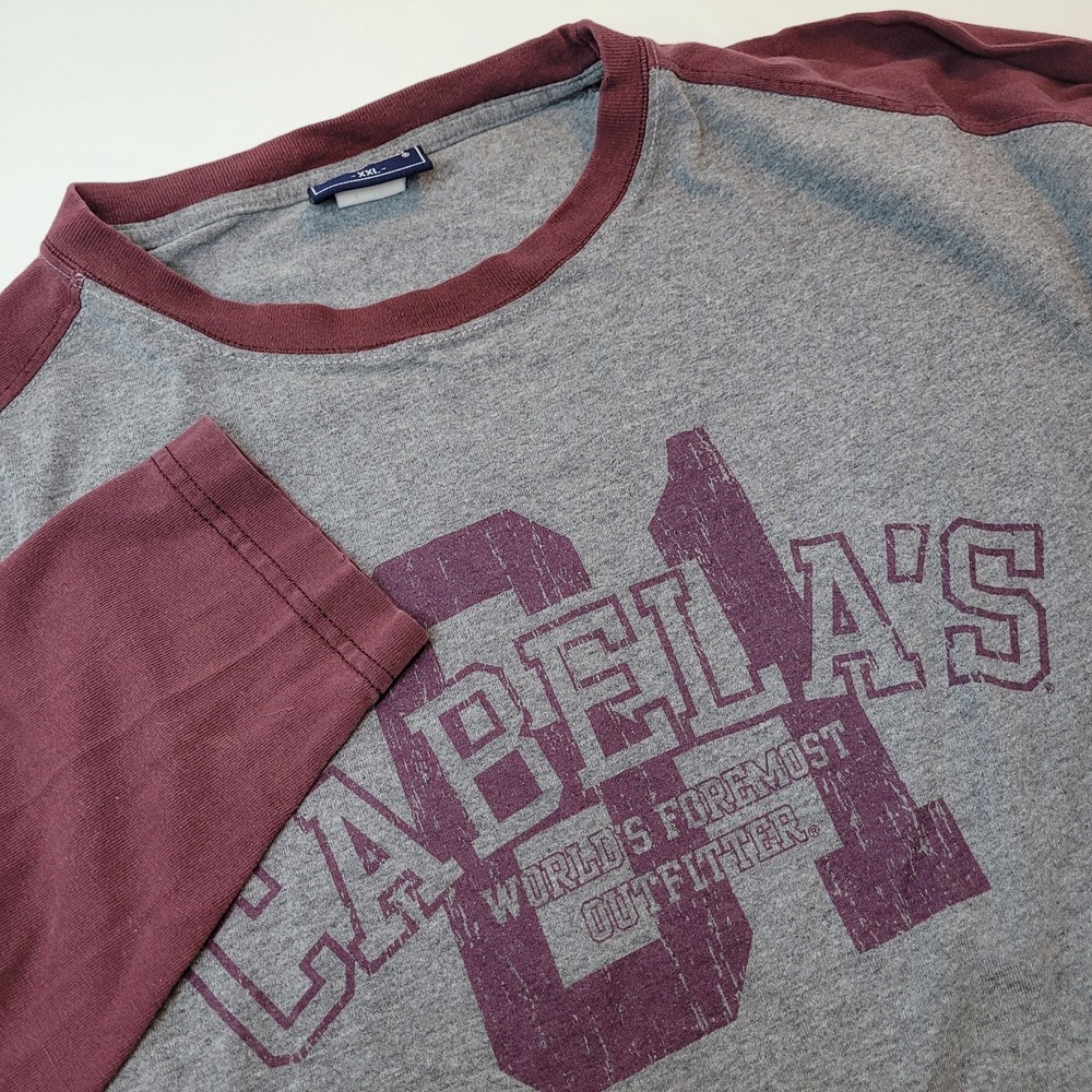 JanSport Ragland T-Shirt, Cabela's Graphic, Gray/Maroon, Size XXL